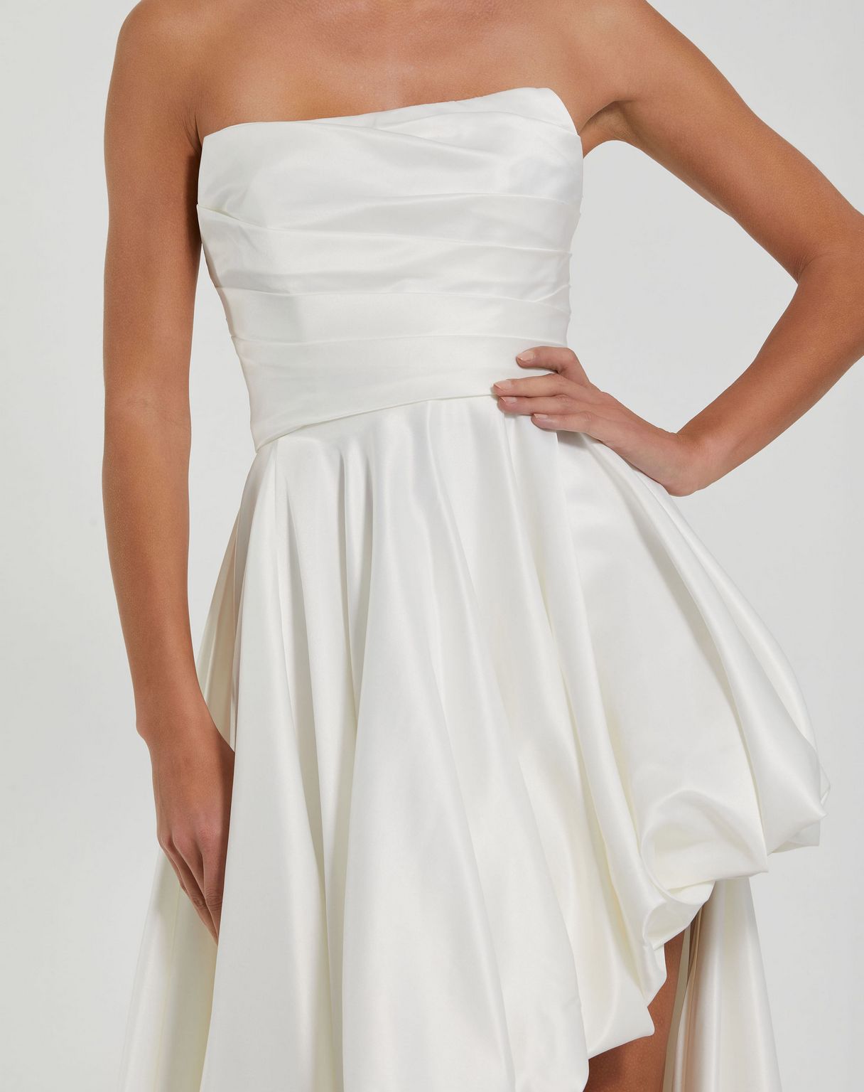 Prom Dresses High Low Strapless Prom Dress White