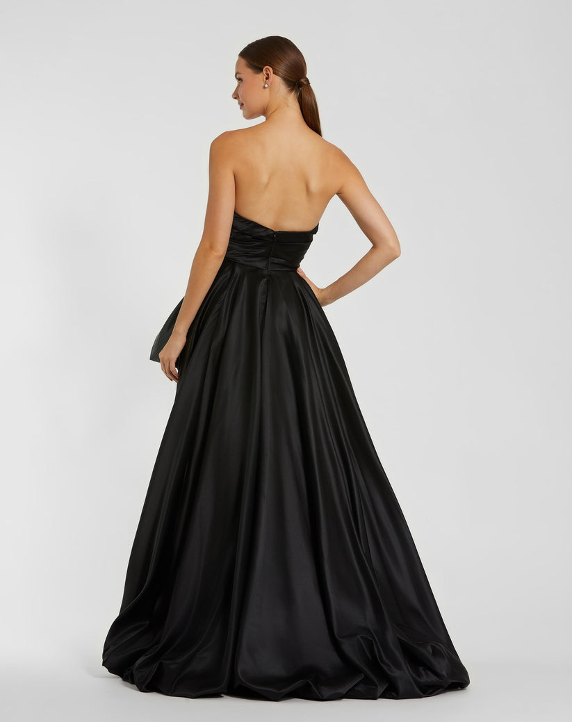 Prom Dresses High Low Strapless Prom Dress Black