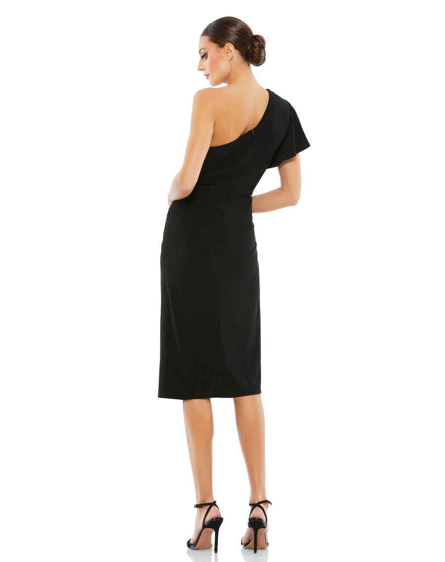 Cocktail Dresses Short Knotted Cocktail Midi Dress Black