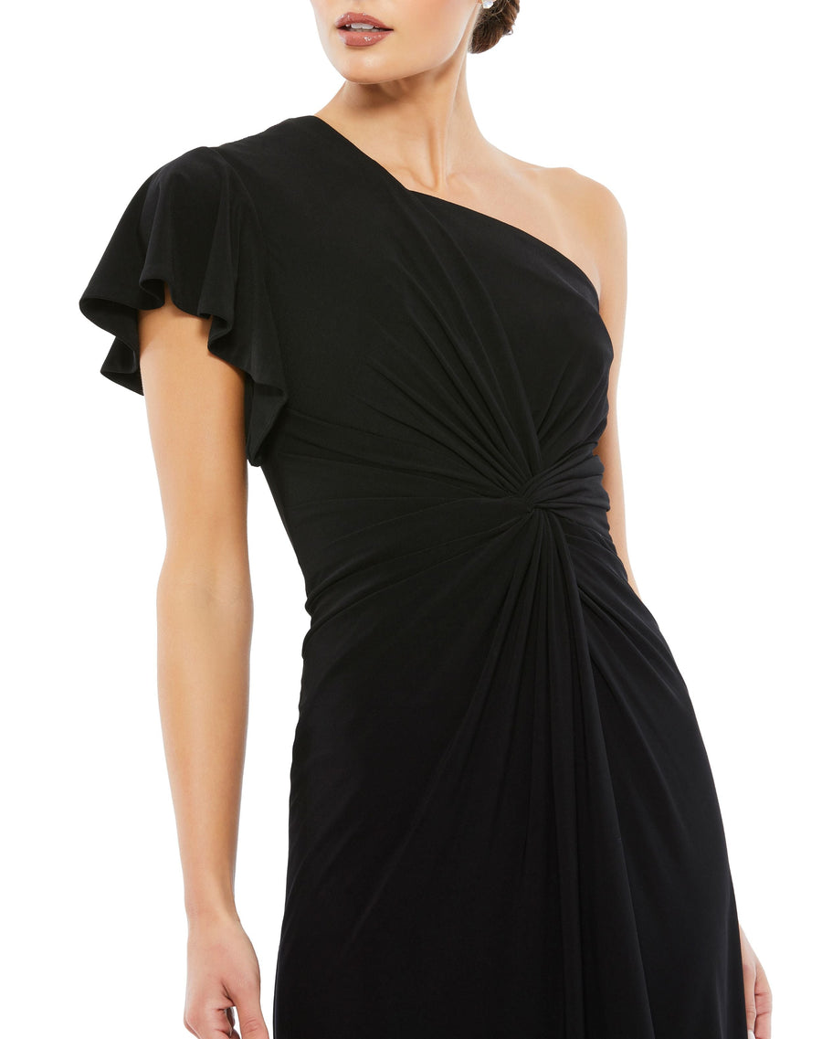 Cocktail Dresses Short Knotted Cocktail Midi Dress Black