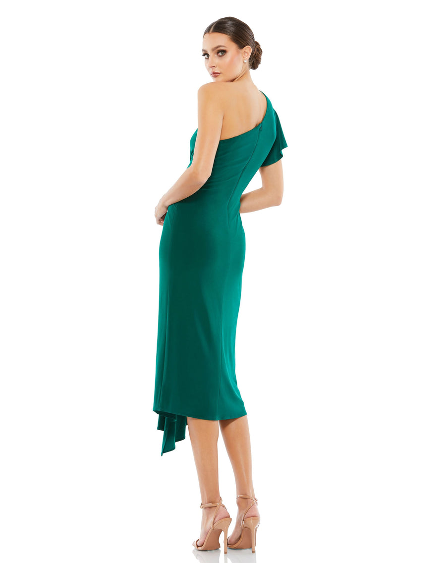 Cocktail Dresses Short Knotted Cocktail Midi Dress Emerald