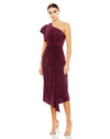 Cocktail Dresses Short Knotted Cocktail Midi Dress Plum