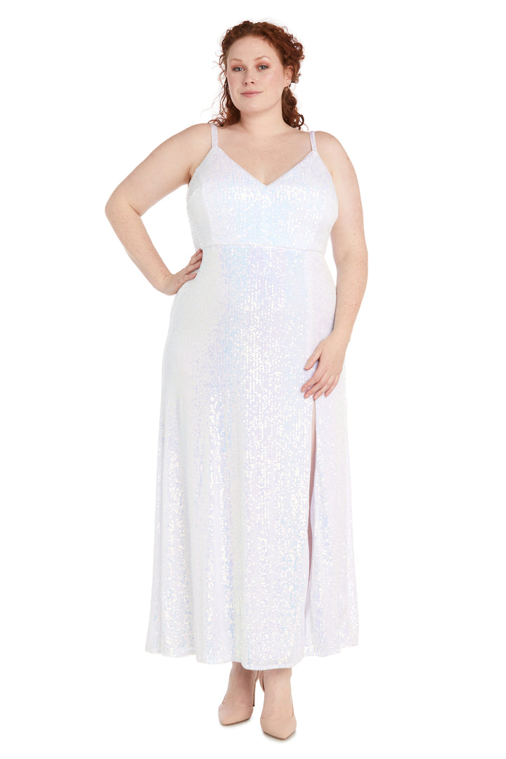 Morgan & Co 12935WM Long Plus Size Fitted Prom Gown