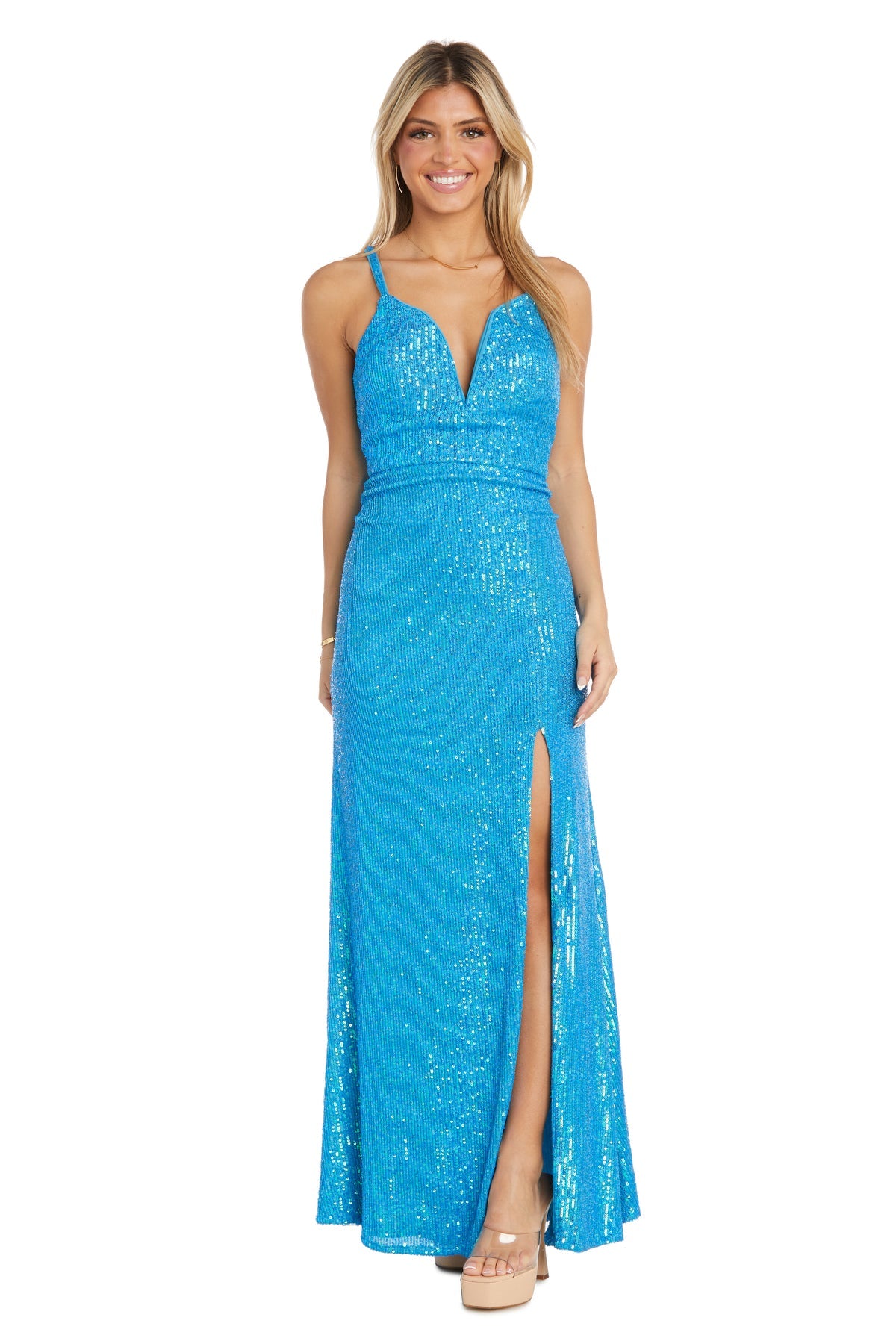 Formal Dresses Long Sequin Slit Formal Dress Turquoise