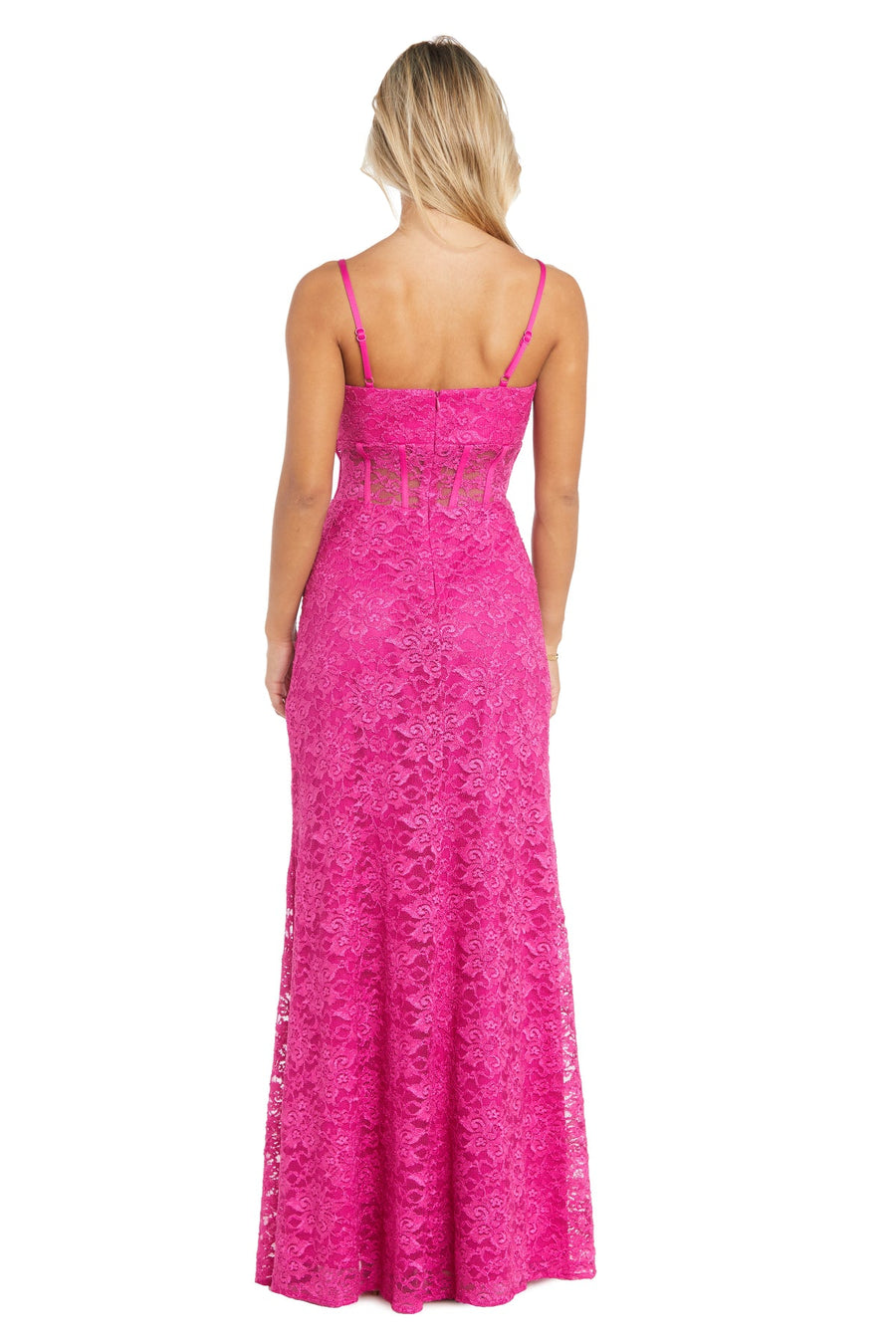 Formal Dresses Long Spaghetti Strap Evening Gown Hot Pink