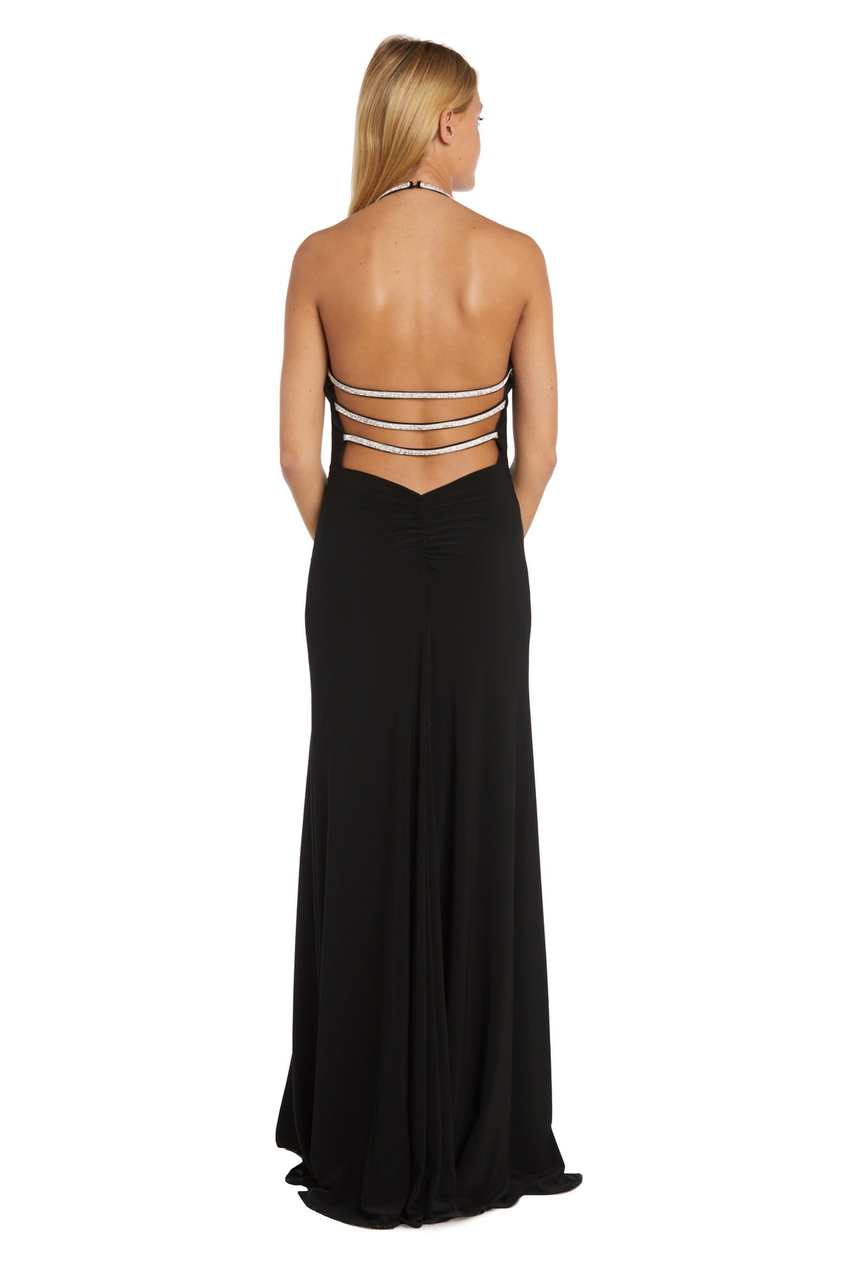 Prom Dresses Formal Prom Fitted Halter Long Dress Black