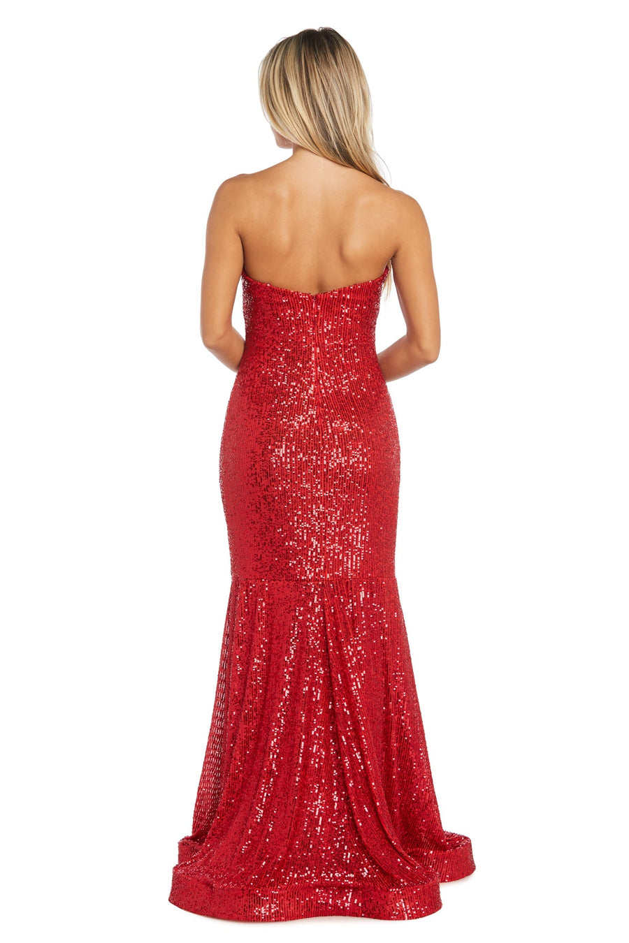 Formal Dresses Long Fitted Sequin Formal Dress Red