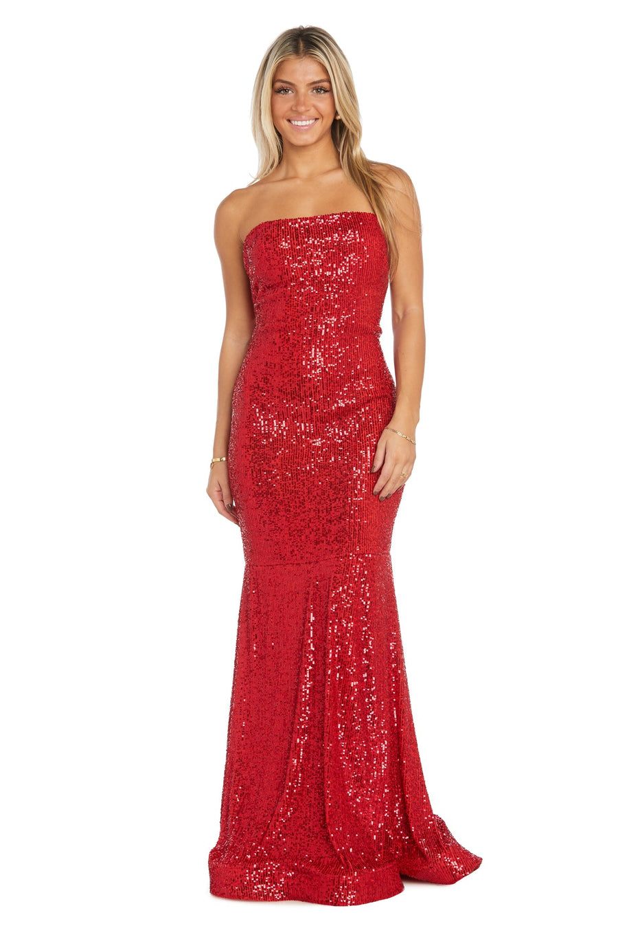 Formal Dresses Long Fitted Sequin Formal Dress Red