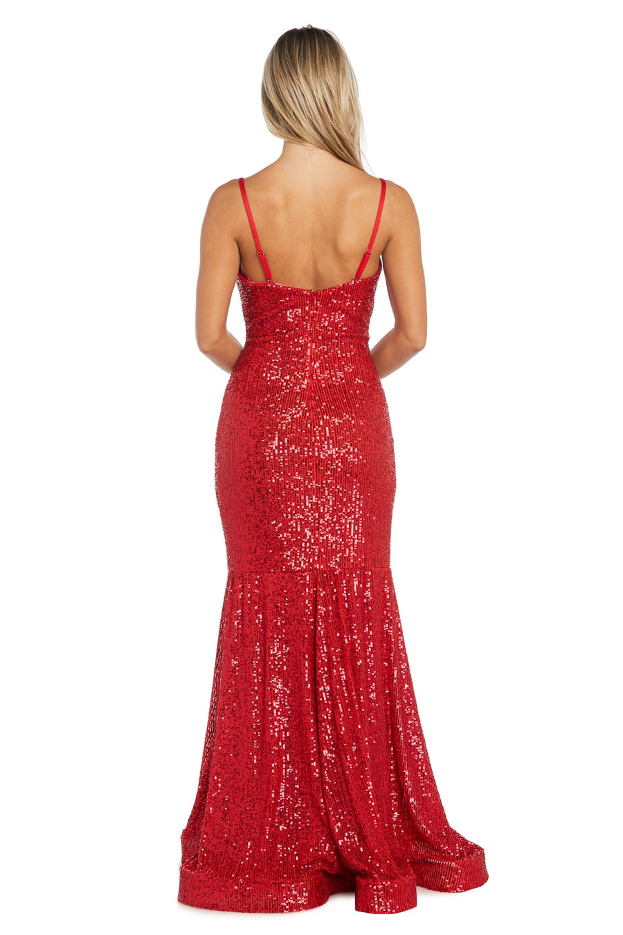 Formal Dresses Long Fitted Sequin Formal Dress Red