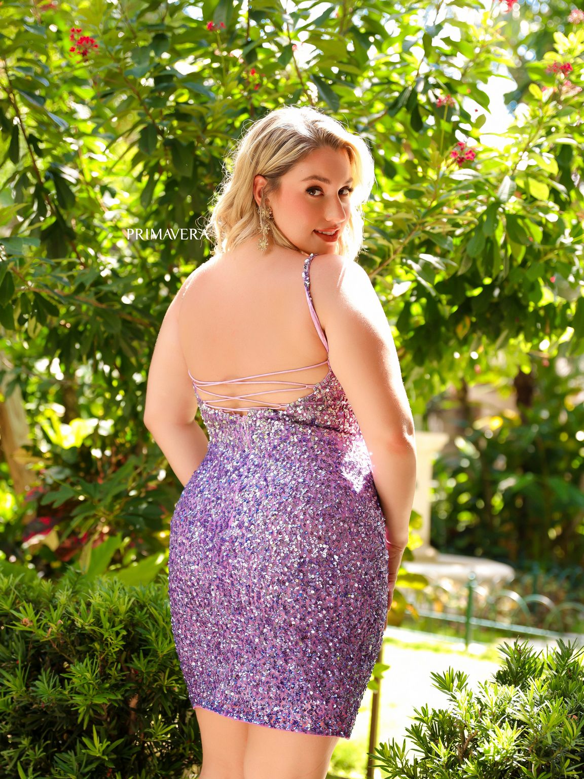 Cocktail Dresses Spaghetti Strap Short Sparkling Prom Dress LAVENDER