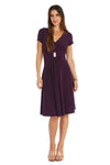 Mother of the Bride Dresses Short Cocktail Mother of the Bride Knee Length Dress Eggplant