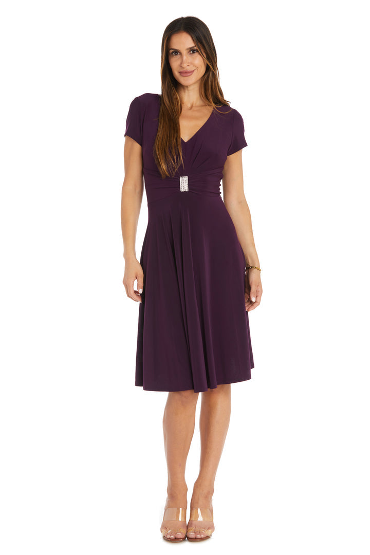 Mother of the Bride Dresses Short Cocktail Mother of the Bride Knee Length Dress Eggplant