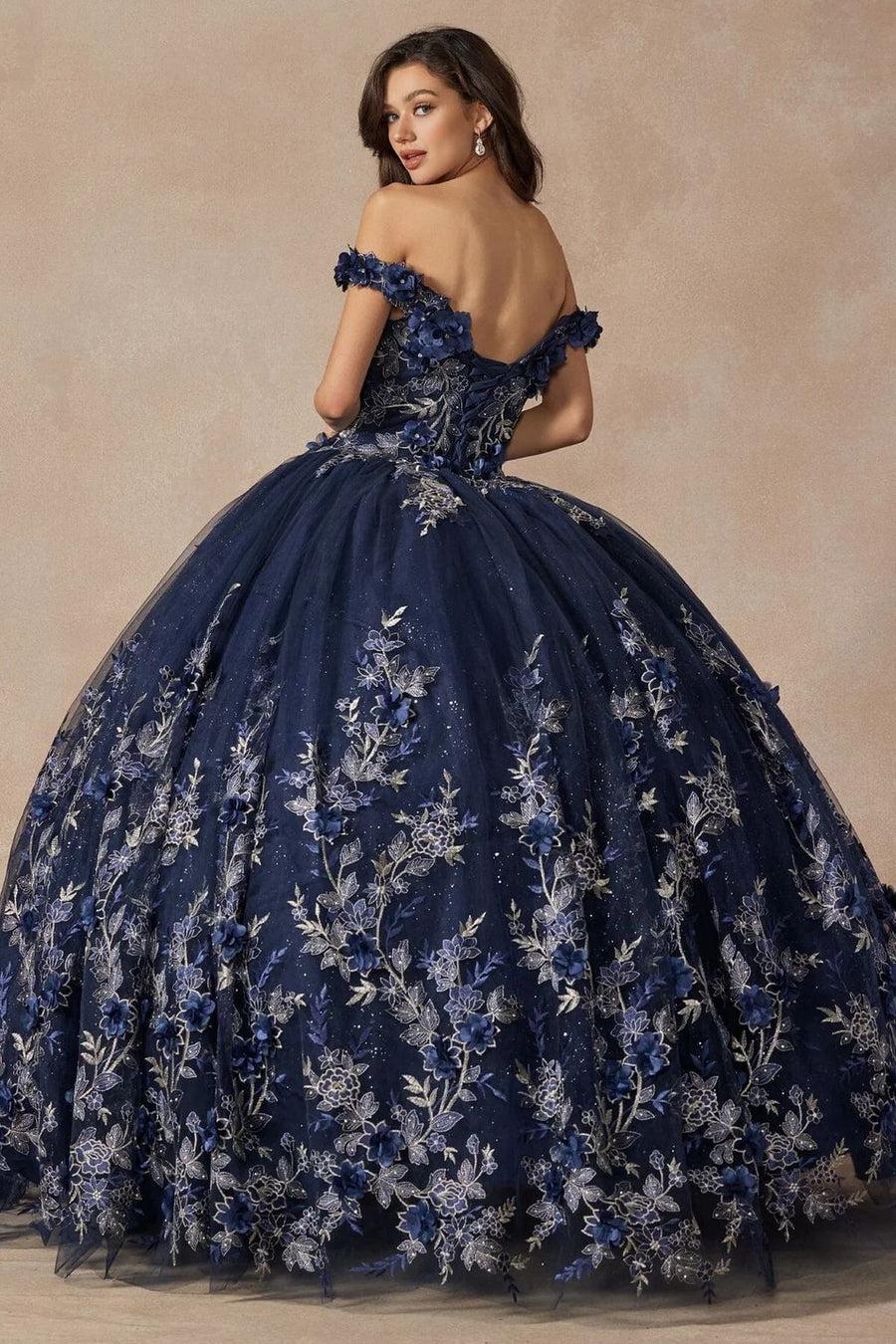 Quinceniera Dresses Long Off Shoulder Quinceanera Dress Navy Blue