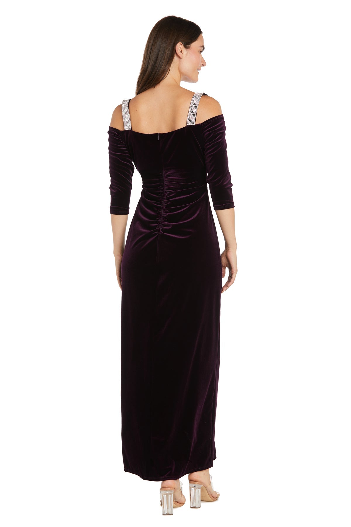 Formal Dresses Long Velvet Lace Formal Dress Wine