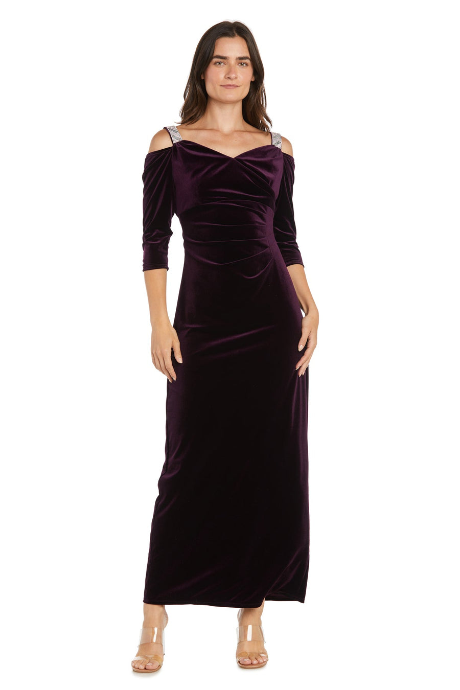 Formal Dresses Long Velvet Lace Formal Dress Wine