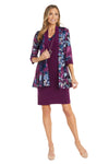 Mother of the Bride Dresses Short Floral Printed Jacket Petite Dress Plum