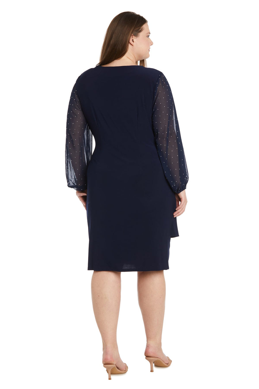 Plus Size Dresses Fitted Short Cocktail Plus Size Dress  Navy