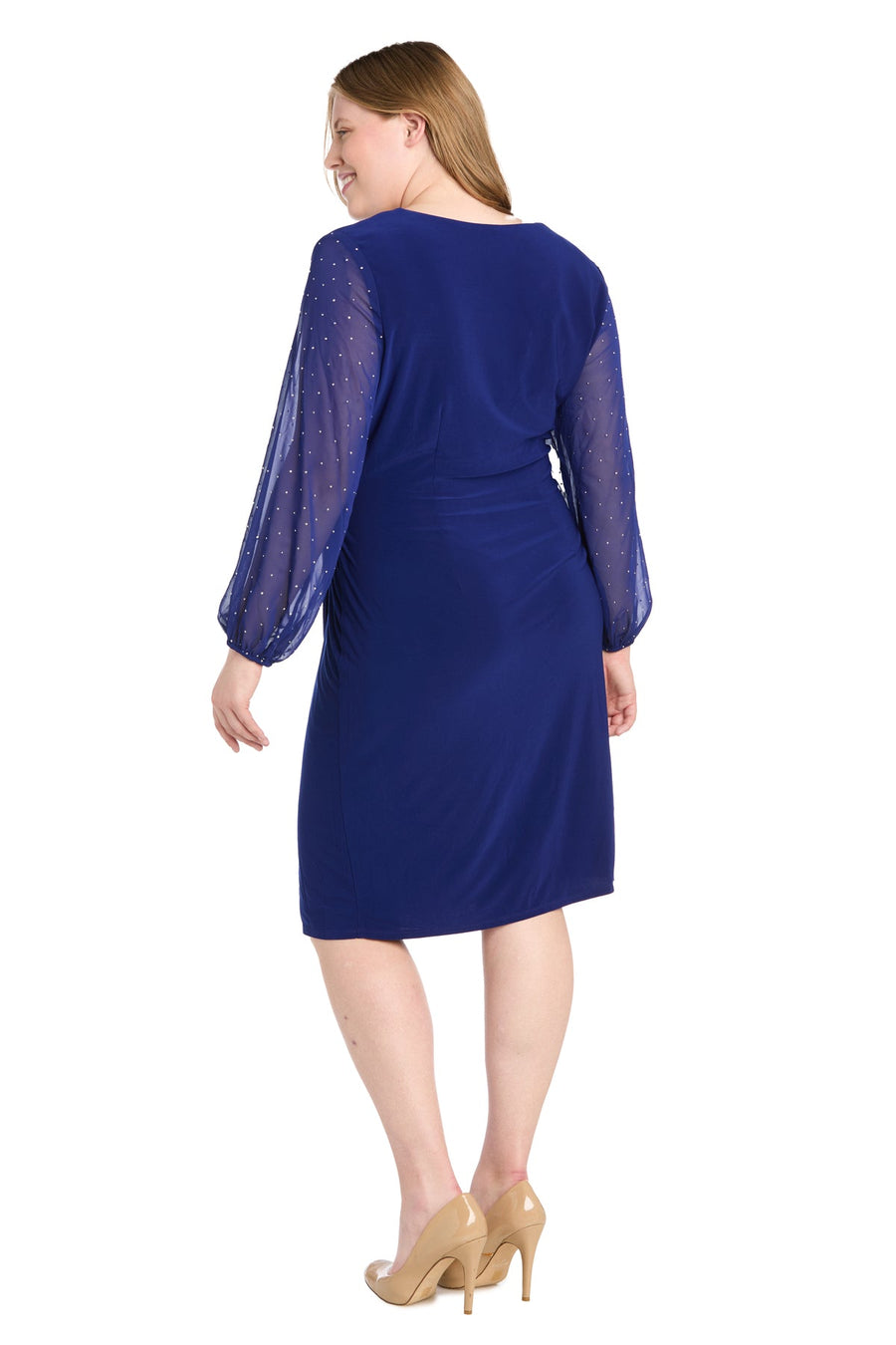 Plus Size Dresses Fitted Short Cocktail Plus Size Dress  Royal