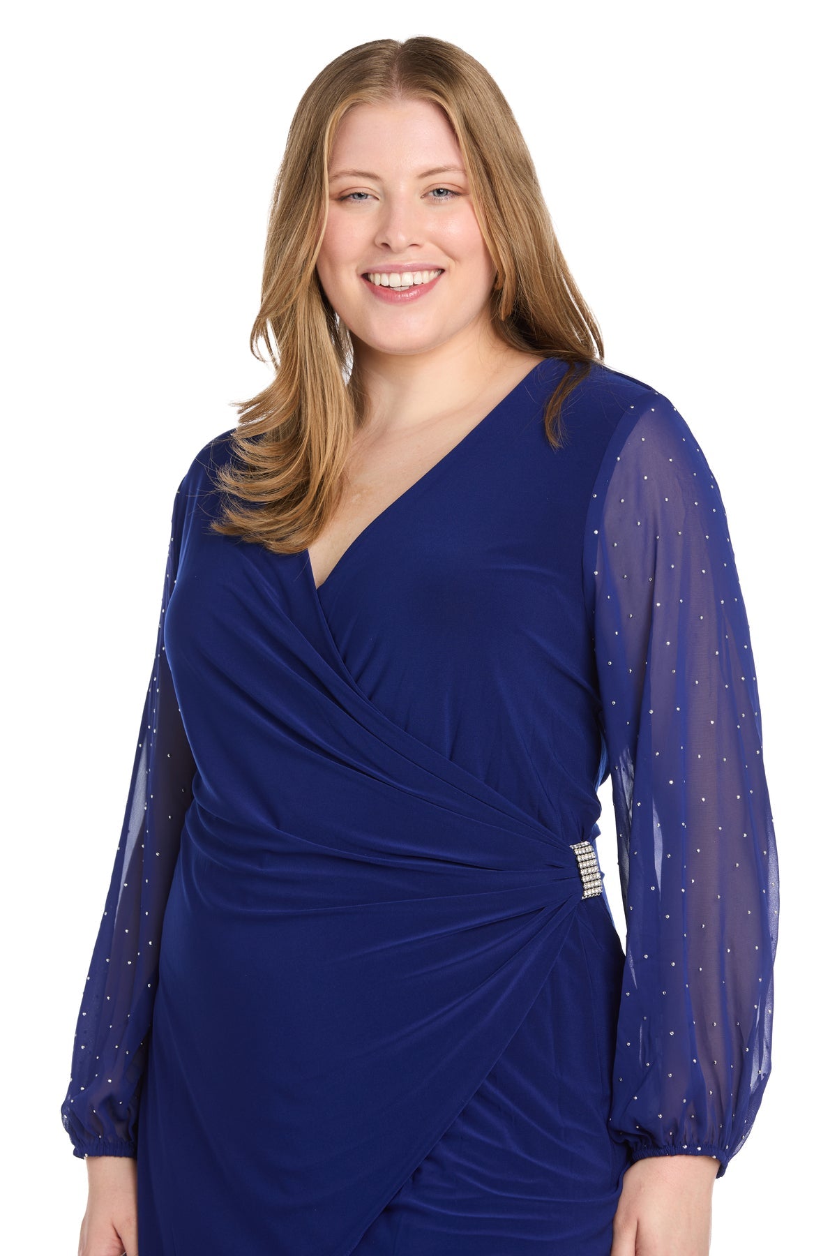 Plus Size Dresses Fitted Short Cocktail Plus Size Dress  Royal