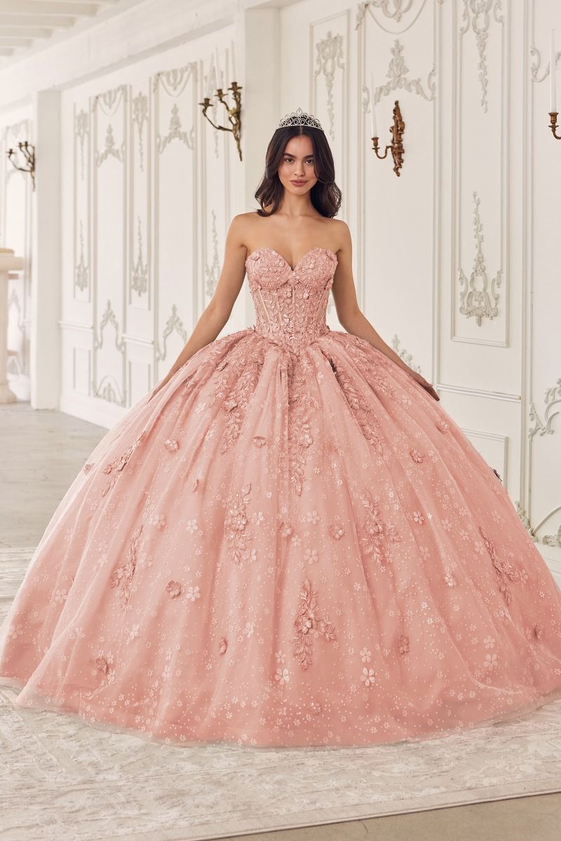 Quinceanera Dresses Long Quinceanera Detachable Sleeve Ball Gown Blush