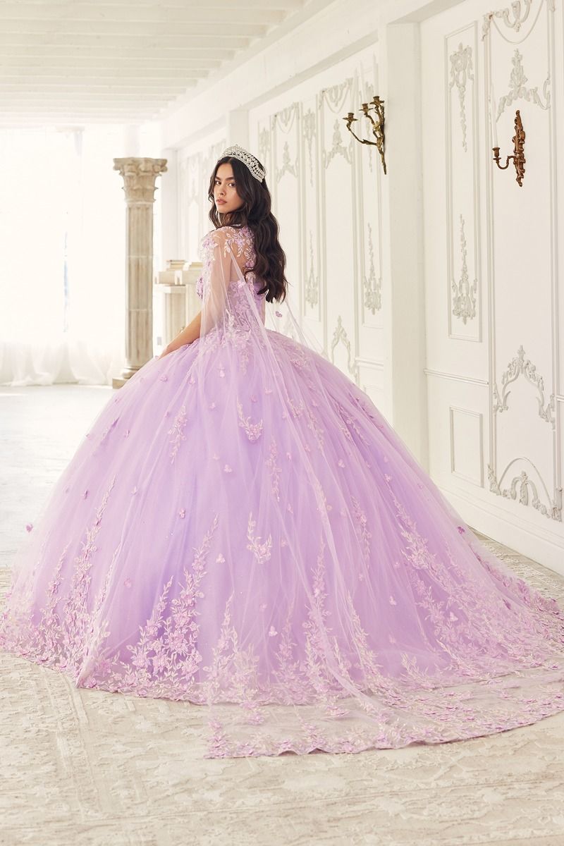 Quinceanera Dresses Long Quinceanera Removable Capelet Ball Gown Lilac