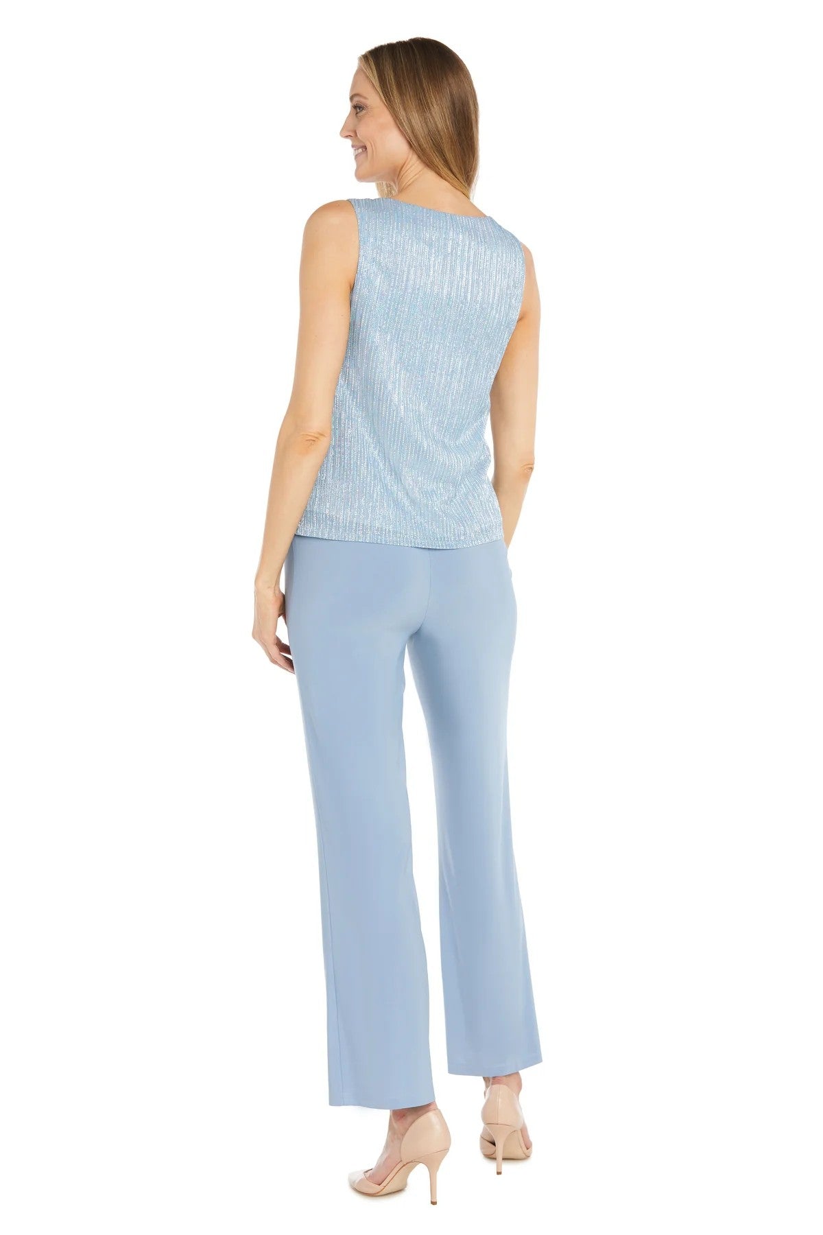 Pant Suit Long Formal Sequin Pant Suit Blue