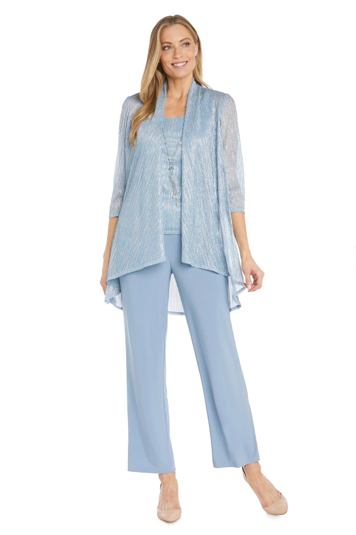 Pant Suit Long Formal Sequin Pant Suit Blue