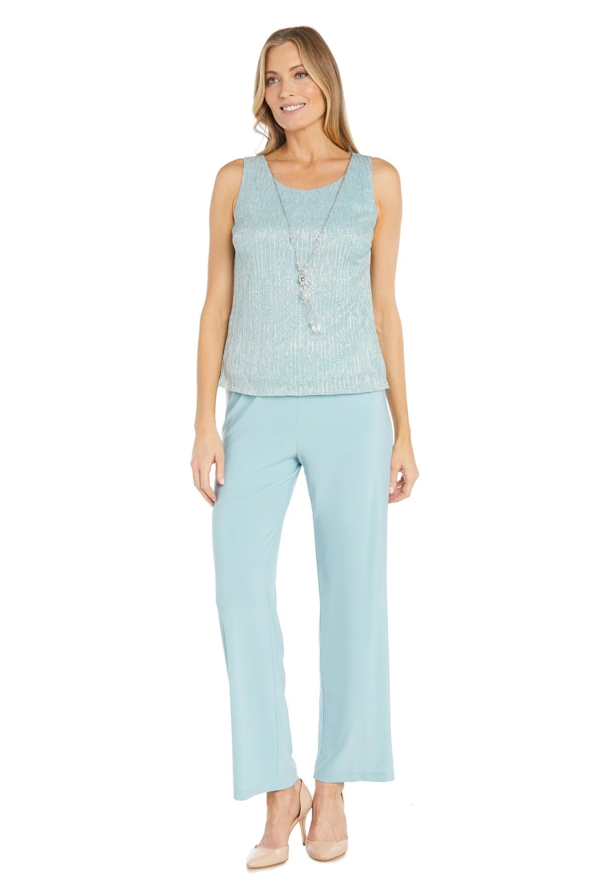 Pant Suit Long Formal Sequin Pant Suit Seafoam