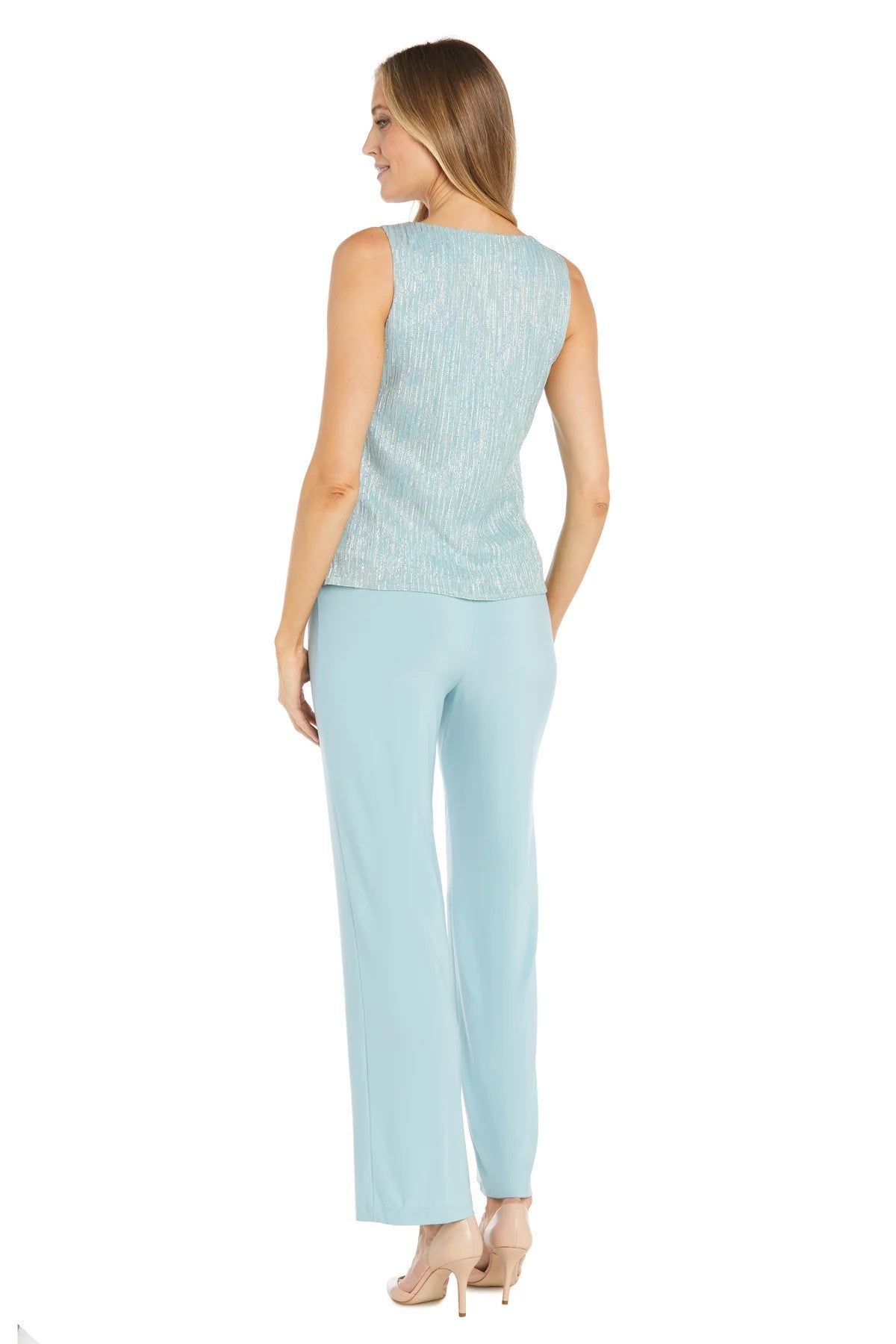 Pant Suit Long Formal Sequin Pant Suit Seafoam