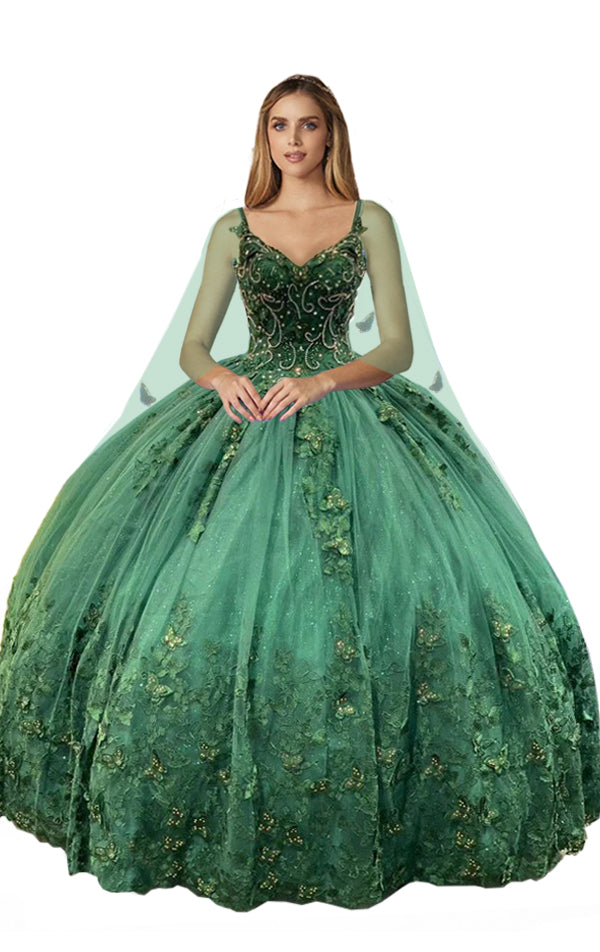 Quinceniera Dresses Sleeveless Long Quinceanera Dress Hunter Green