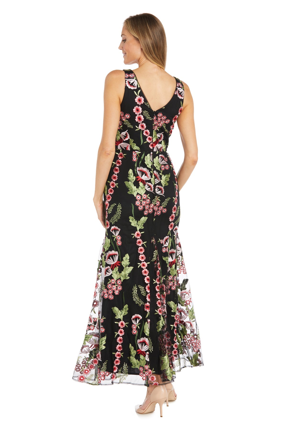 Formal Dresses Long Floral Evening Formal Dress Black/Multi