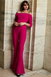 Jumpsuit Three Quarter Sleeveless Jumpsuit Fuchsia