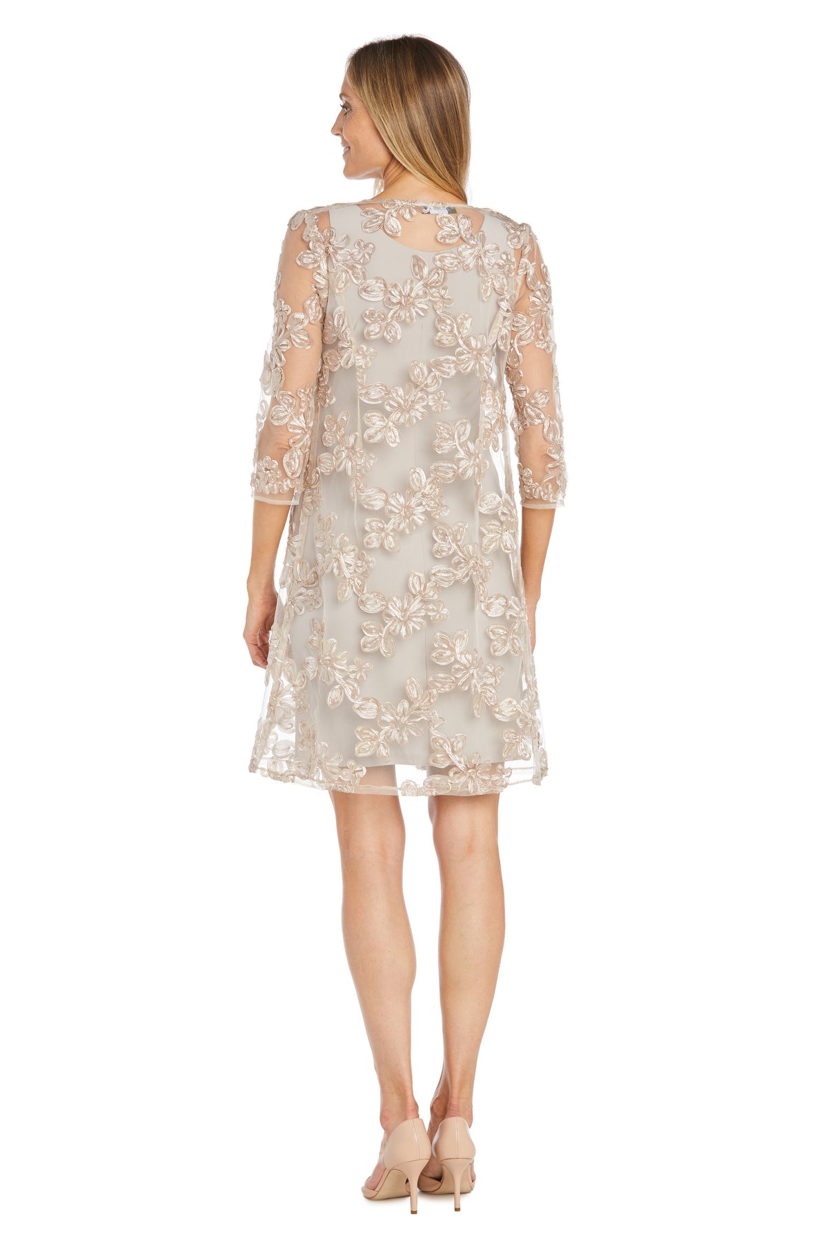 Mother of the Bride Dresses Short Floral Jacket Mother of the Bride Petite Dress Champagne