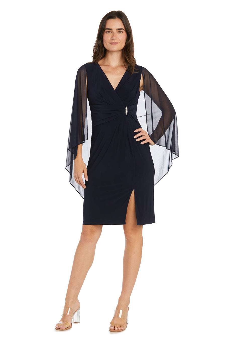 Cocktail Dresses Short Ruched Cocktail Dress  Navy