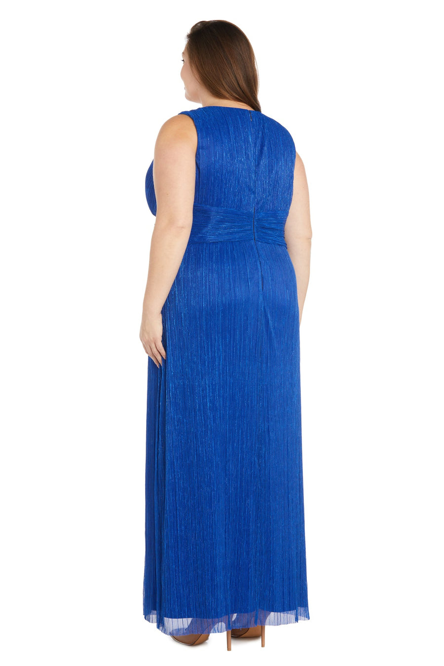 Plus Size Dresses Long Metallic Formal Plus Size Dress Royal