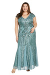 Plus Size Dresses Plus Size Long Beaded Formal Dress Seafoam