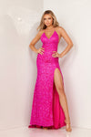 Prom Dresses Long Fitted Prom Formal Sequin Dress Bright Fuchsia