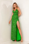 Prom Dresses Long Fitted Prom Formal Sequin Dress Light Emerald