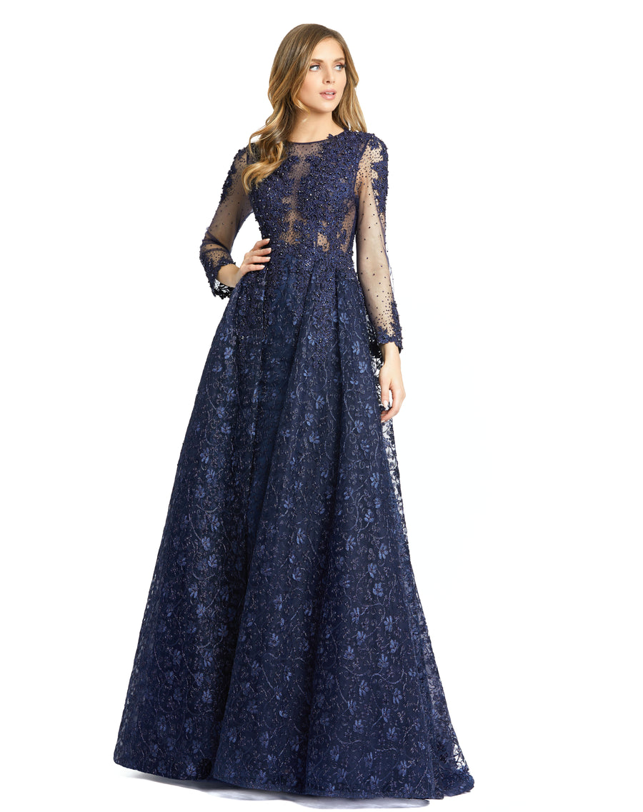 Formal Dress Long Sleeve Formal Evening Dress Midnight