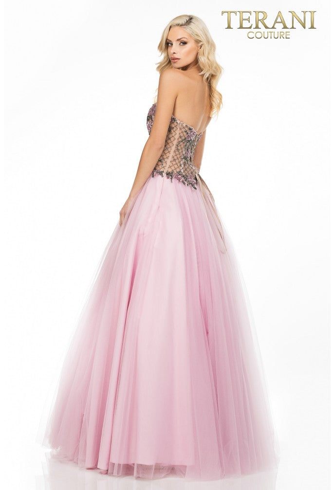 Terani Couture Prom Long Beaded Ball Gown 2011P1149 - The Dress Outlet Lilac