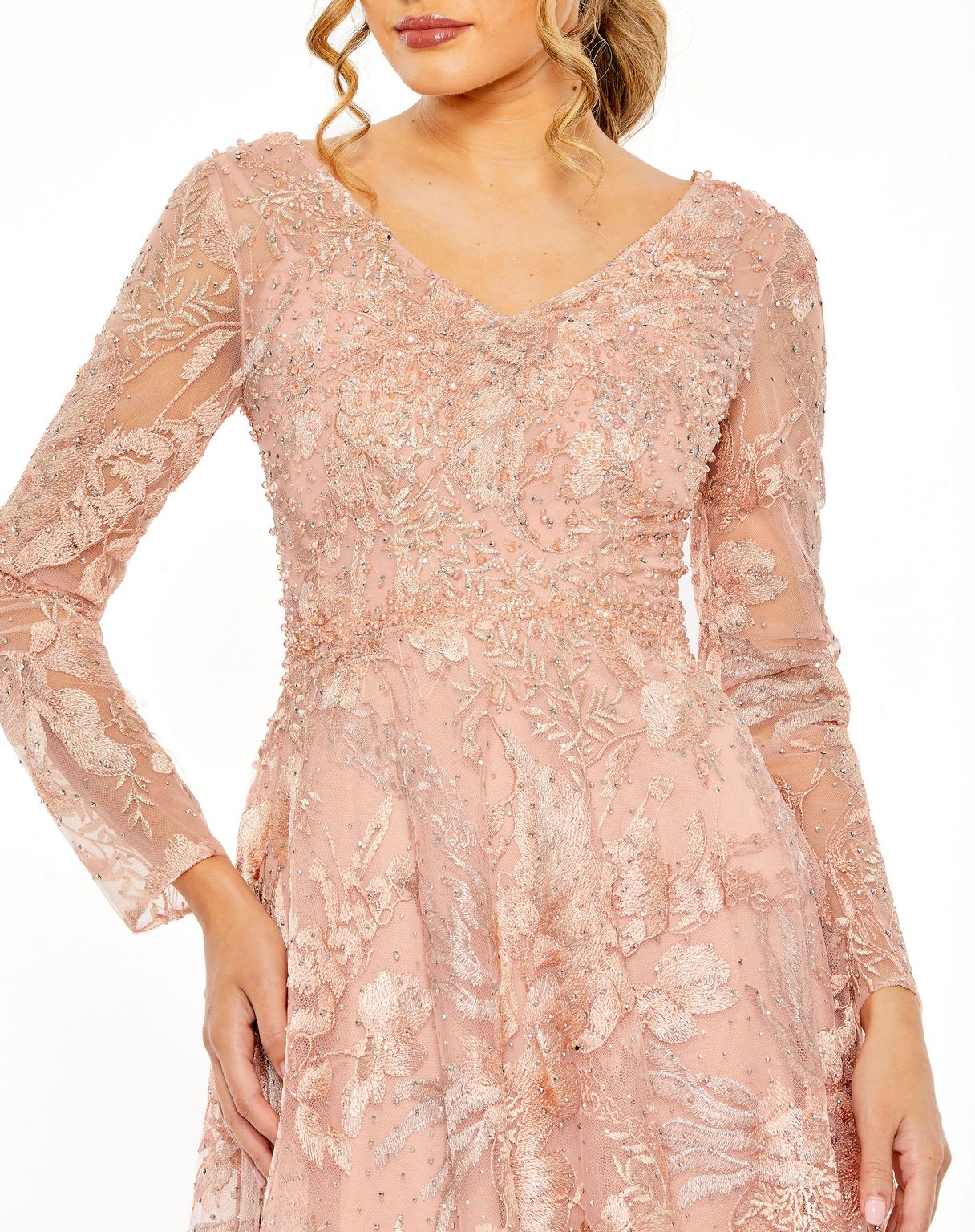 Formal Dresses Long Sleeve Formal Evening Dress Dusty Rose