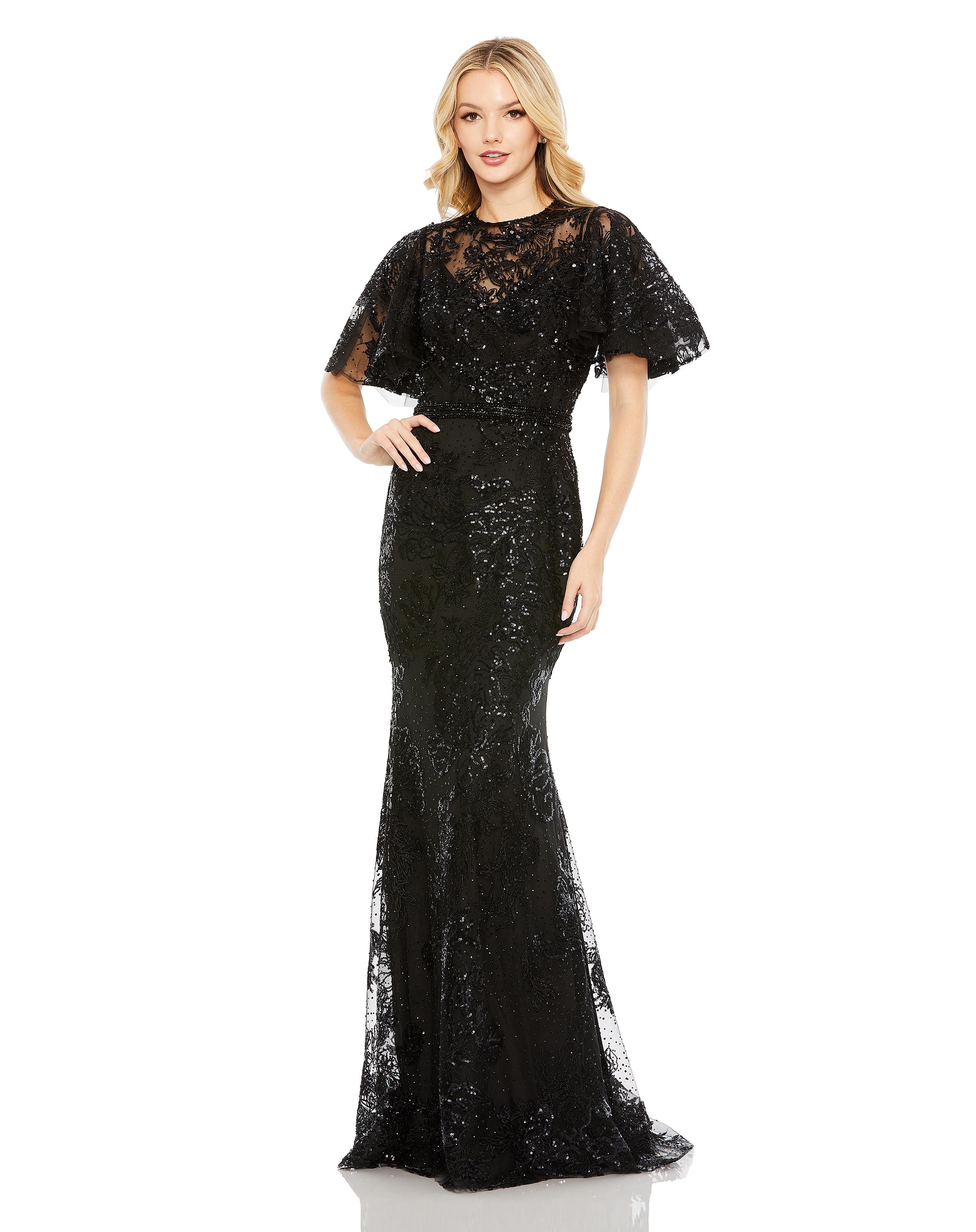 Mother of the Bride Dresses Long Mother of the Bride Sequin Fitted Dress Black