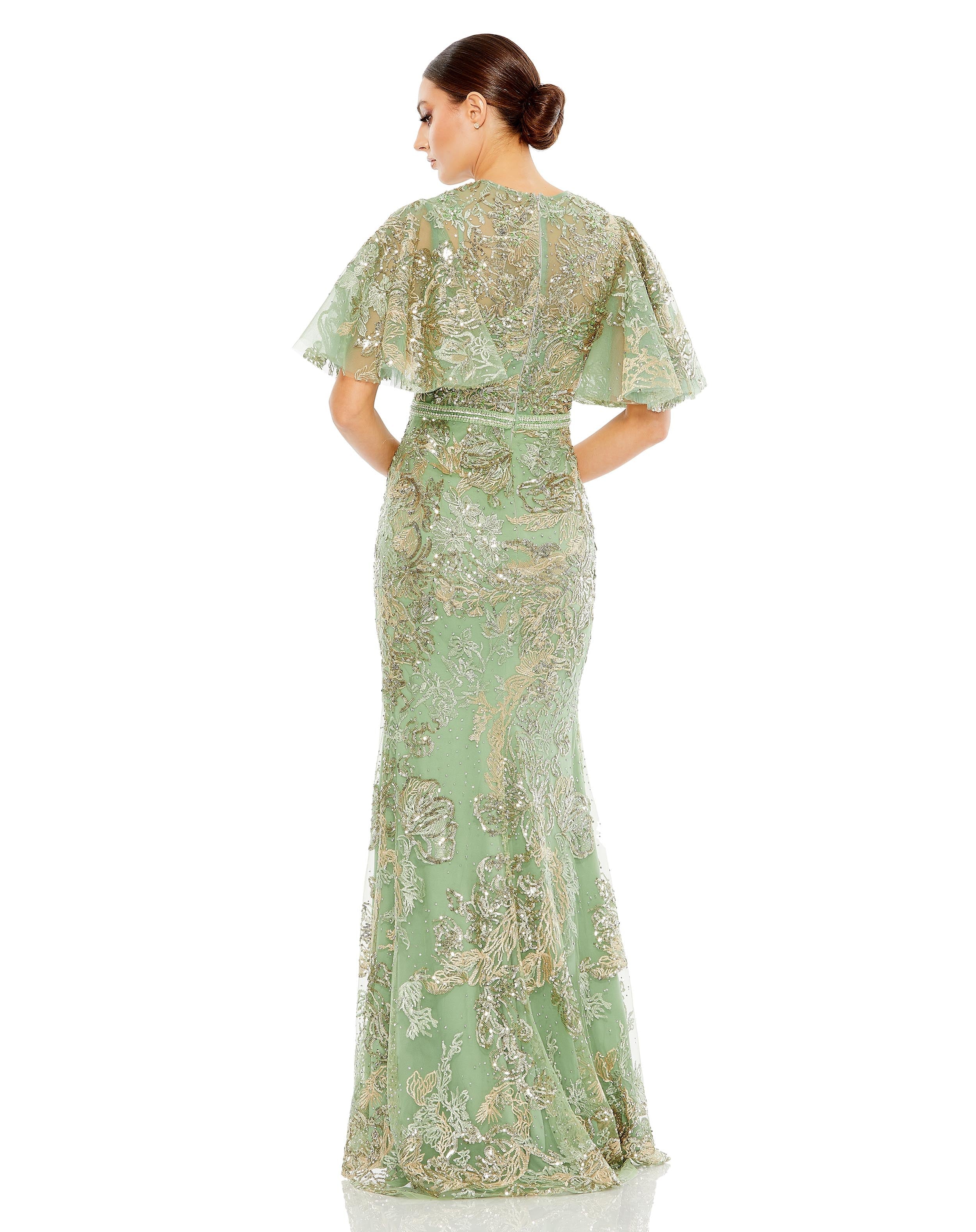 Mother of the Bride Dresses Long Mother of the Bride Sequin Fitted Dress Sage