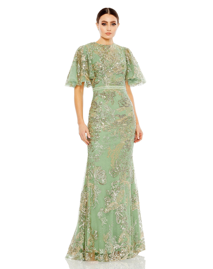 Mother of the Bride Dresses Long Mother of the Bride Sequin Fitted Dress Sage