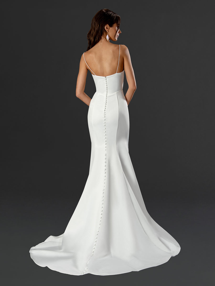 Wedding Dresses Long Mermaid Wedding Dress Off White