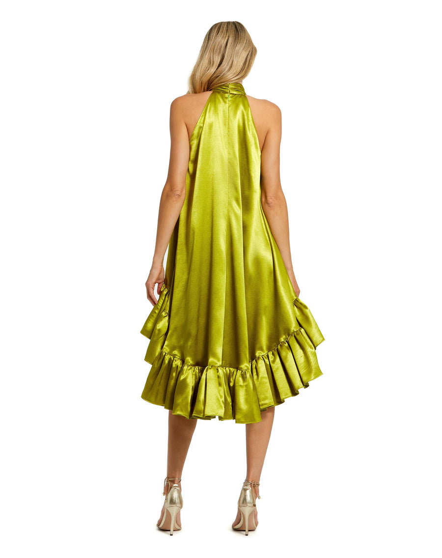 Cocktail Dresses Short Cocktail Halter High Low Mini Dress Apple Green