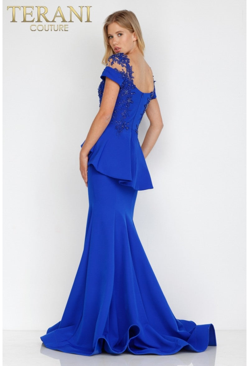 Terani Couture Long Formal Evening Dress 2111M5262 - The Dress Outlet Royal