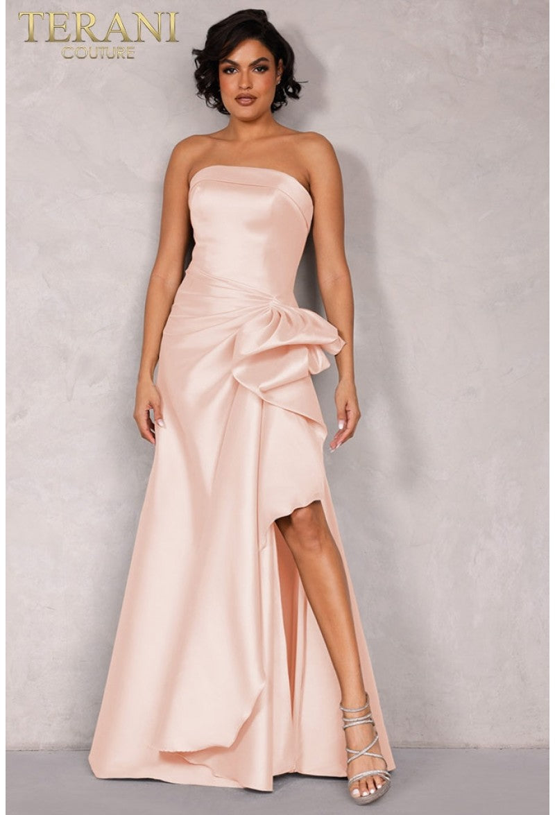 Terani Couture Prom Long Strapless Dress 2111P4019 - The Dress Outlet Blush