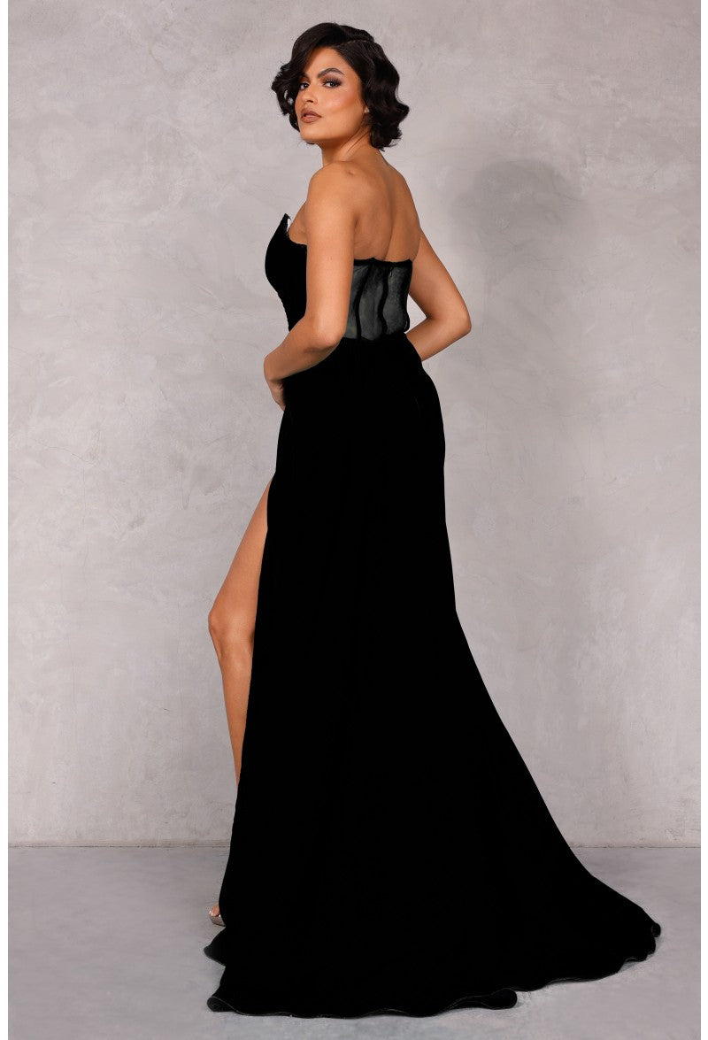 Terani Couture Long Strapless Prom Dress 2111P4020 - The Dress Outlet Black