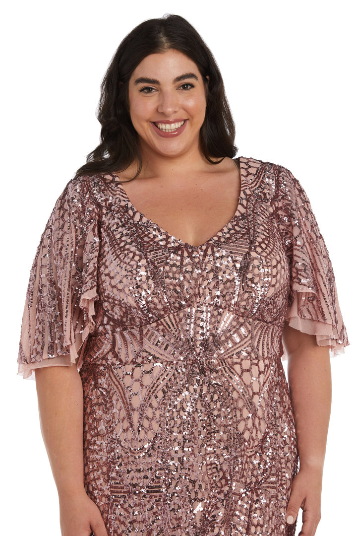 Plus Size Dresses Long Mother of the Bride Plus Size Sequin Formal Dress Mauve